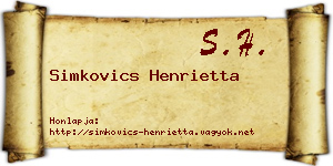 Simkovics Henrietta névjegykártya